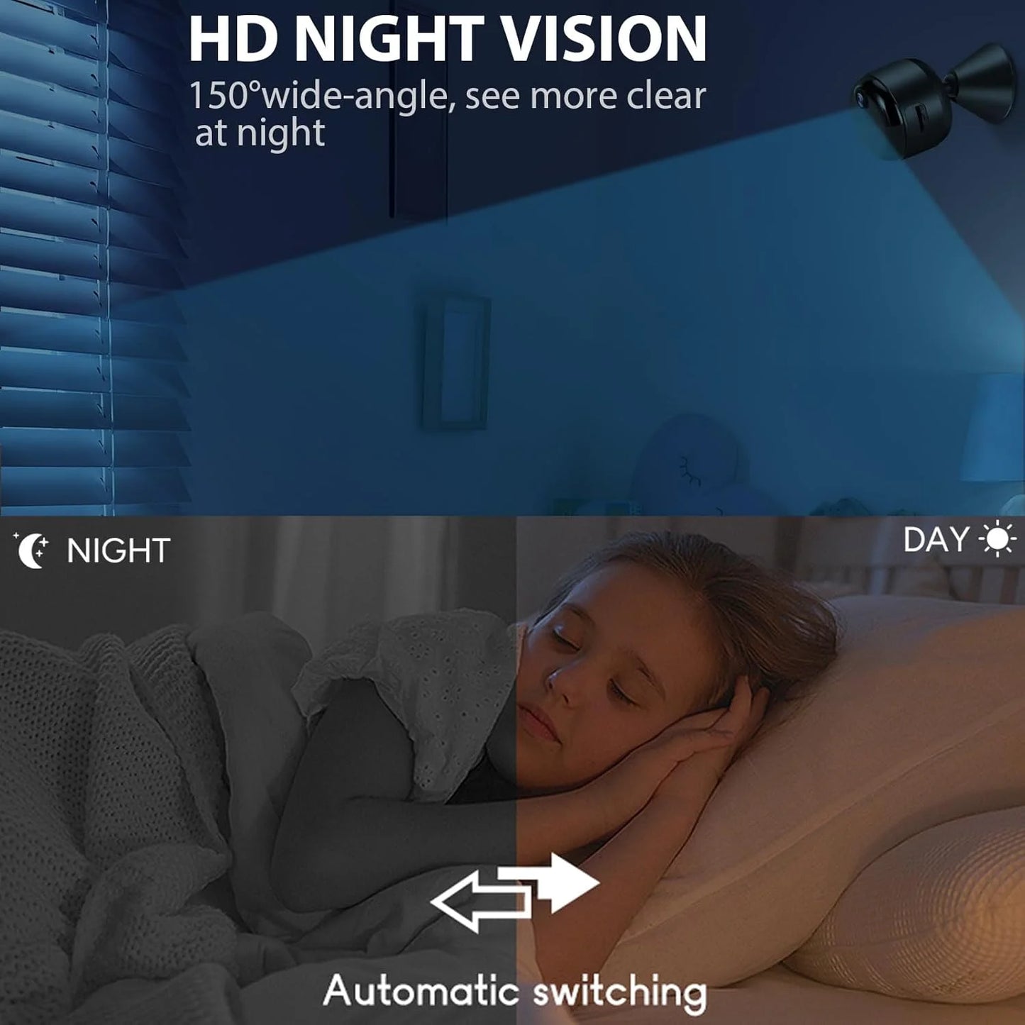 2.4G & 5G dual-band WIfi Mini Camera 1080P Wireless Small Cam for Home Security Auto Night Vision Magnetic Installation Cam