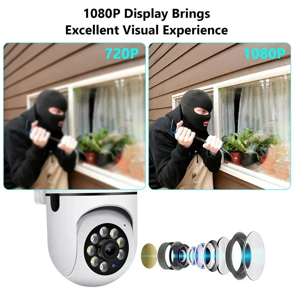 5MP WiFi Camera 2.4G Security Surveillance PTZ IR Night Vision Motion Detection Home Security Camera with 2 Antennas for Child