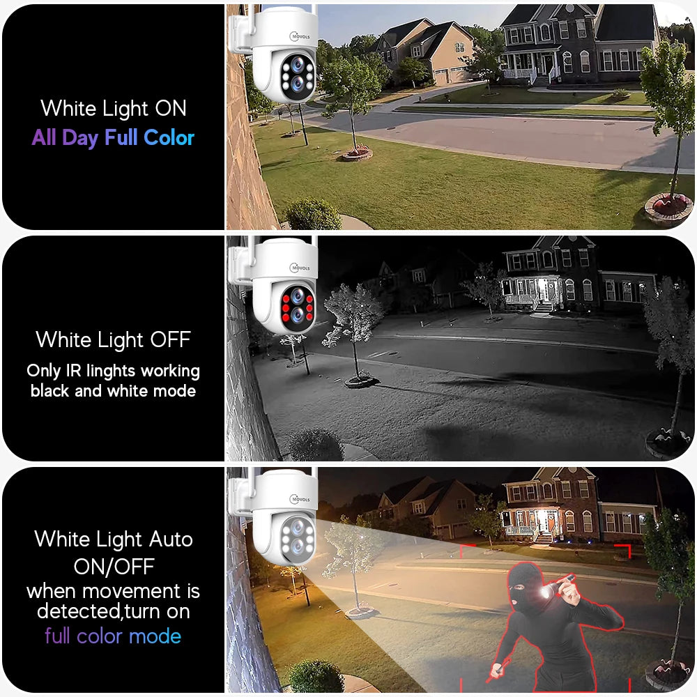 Movols 4MP HD Wireless Surveillance System WIFI PTZ Camera Set CCTV Two Way Audio Waterproof IP Security 10CH P2P NVR Video Kit